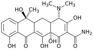 Chemical structure of tetracycline